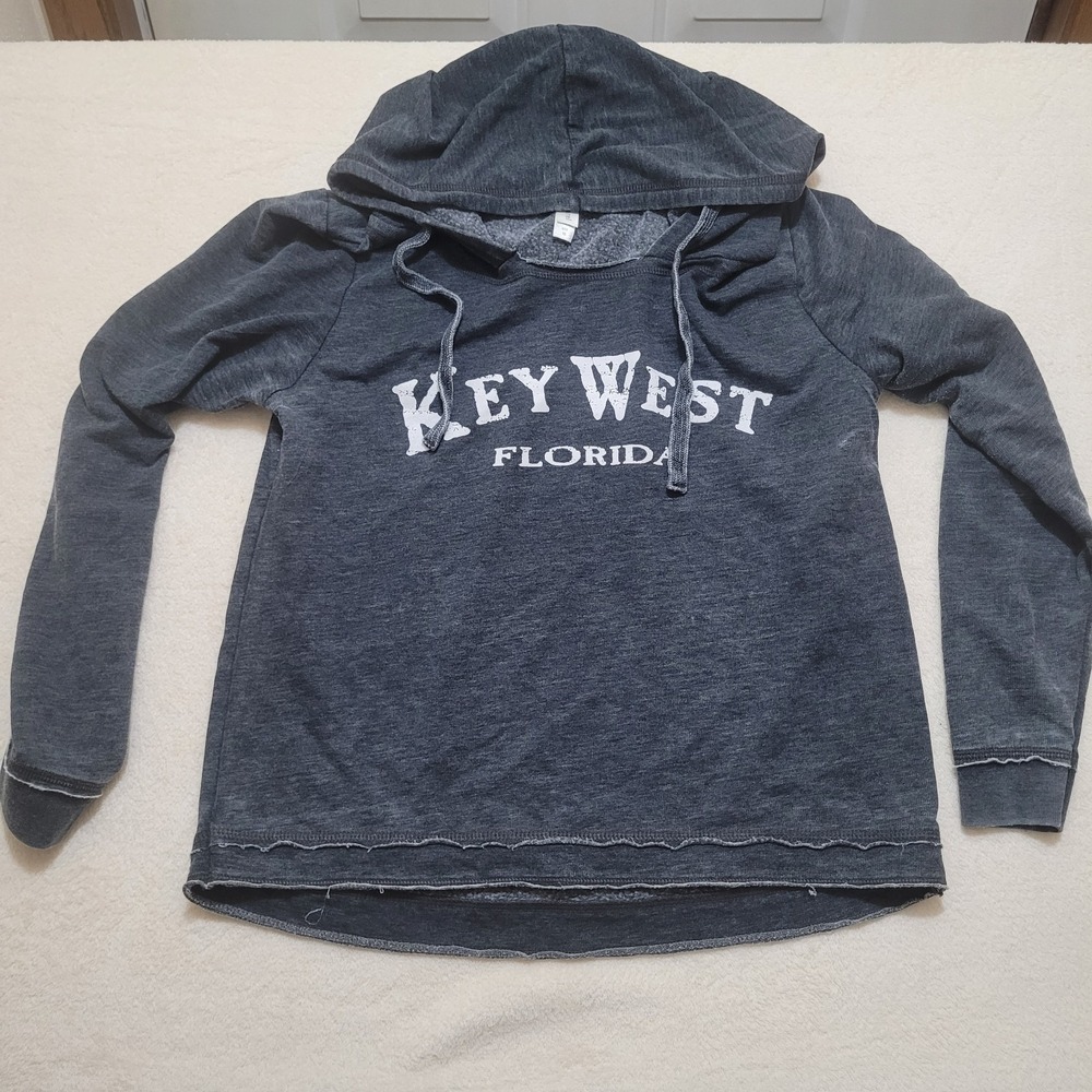 US Apparel Key West Florida Women's M Hooded Sweatshirt Gray Pullover